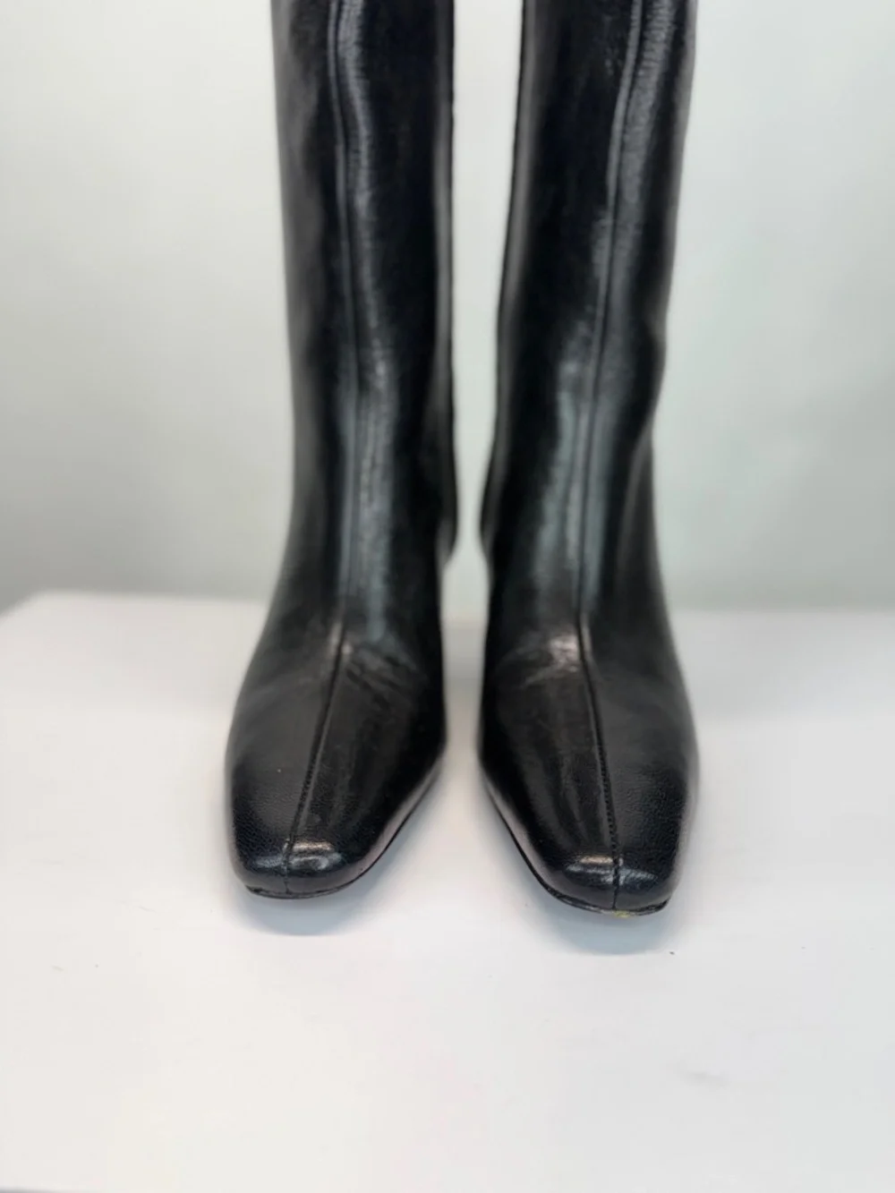 New Tory Burch Banana Leather Knee High Boot Black Leather Sz 5